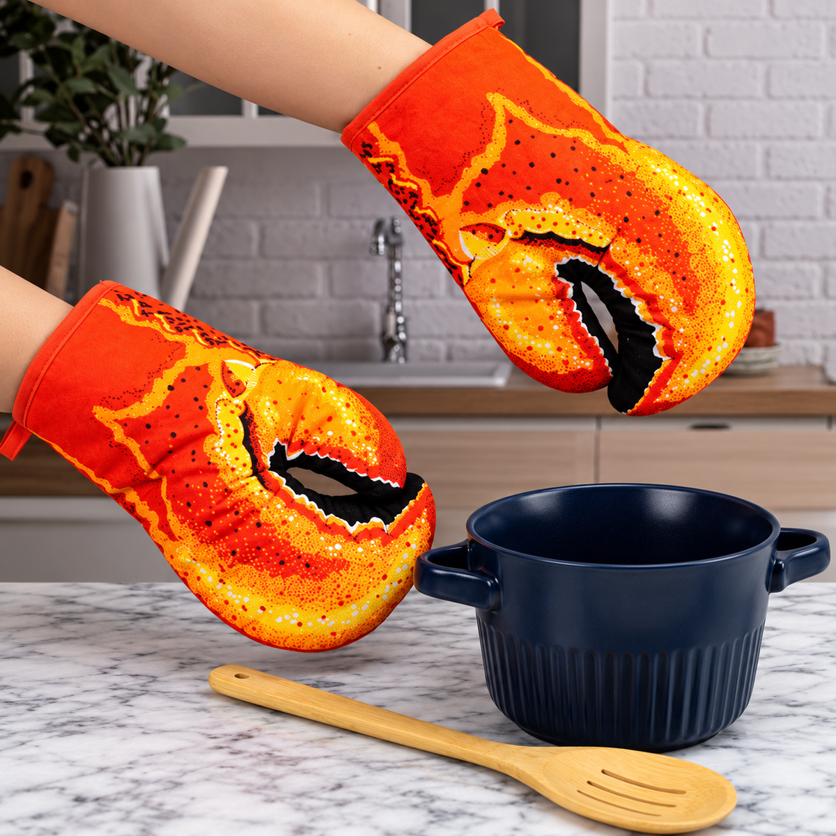 Guantes de horno de langosta: cocina con pinzas 🦞