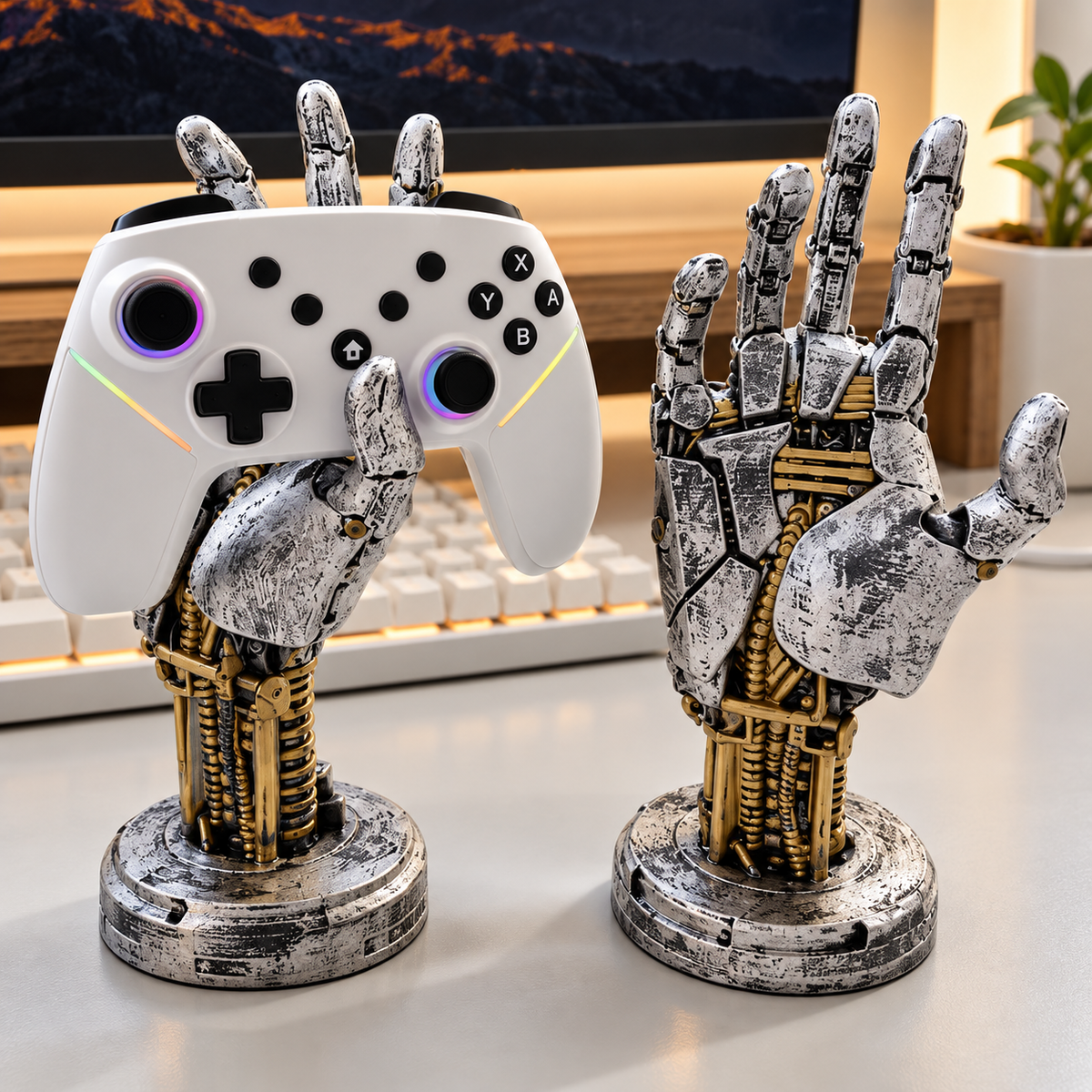 Soporte de mando con mano robótica 🤖🎮