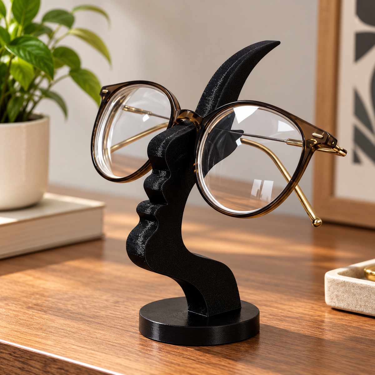 Soporte de gafas con perfil de cara 👓