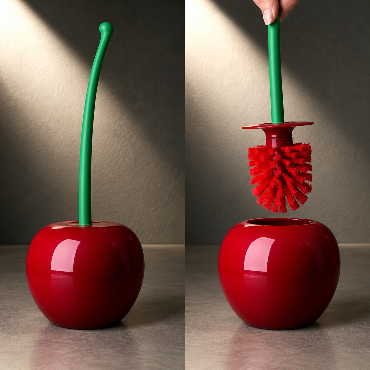 Escobilla de váter con forma de cereza 🍒