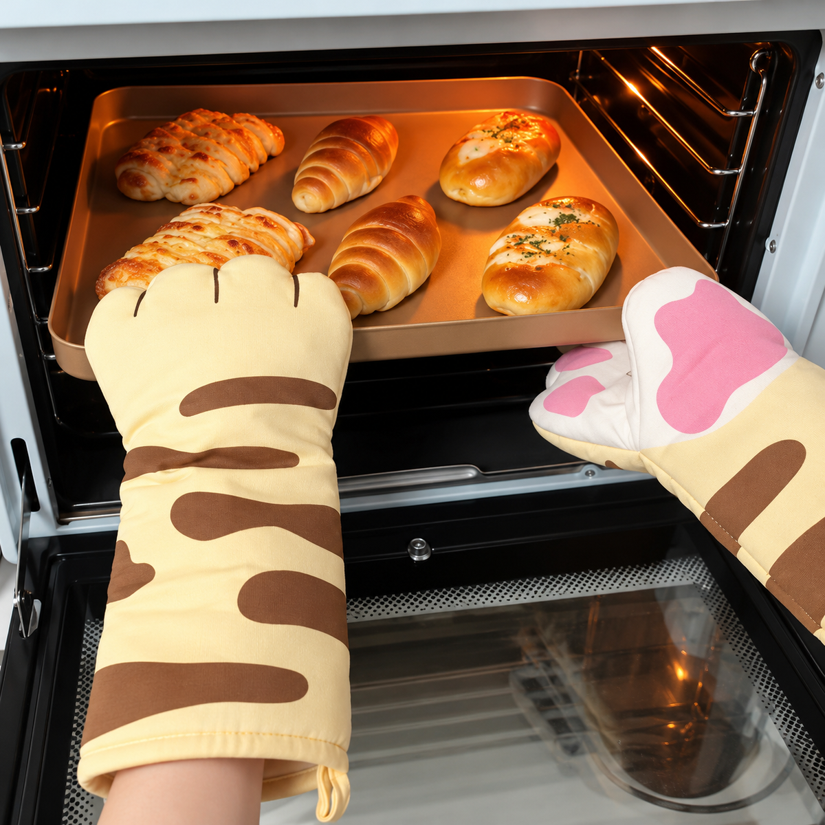 Guantes de horno con pata de gato 🐾