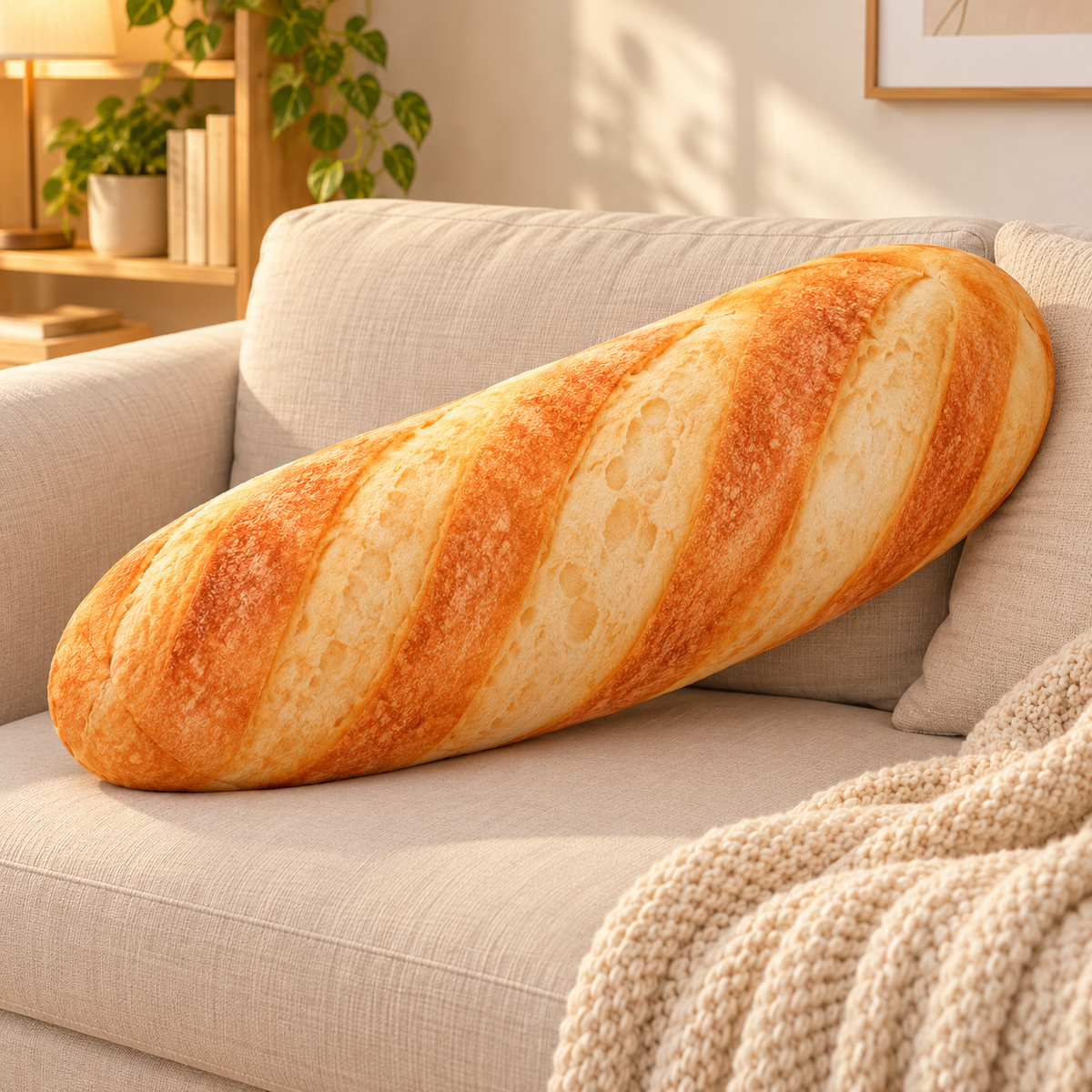 Cojín con forma de barra de pan 🥖