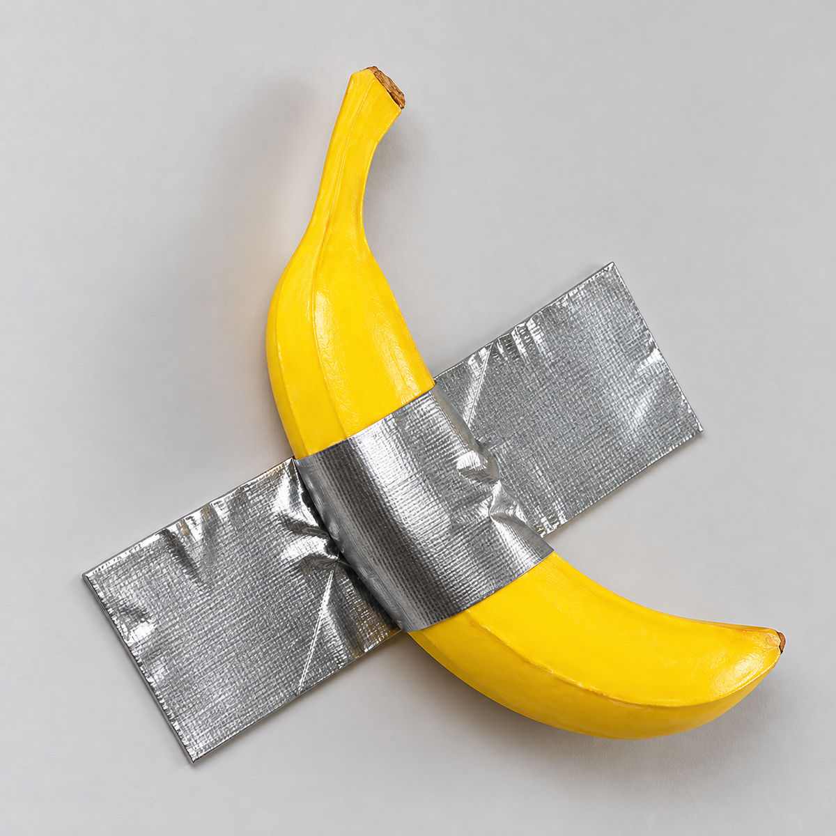 Plátano pegado con cinta: arte para tu pared 🍌