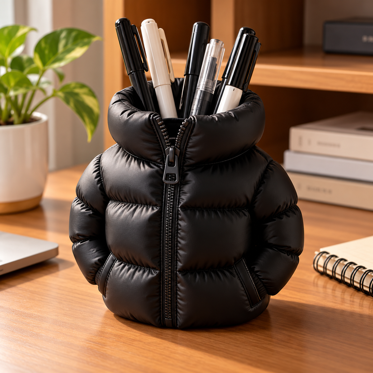 Portalápices con forma de plumífero 🧥