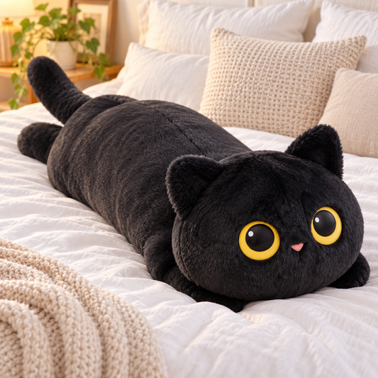 Gato negro de peluche gruñón 🐈‍⬛ (50 cm)
