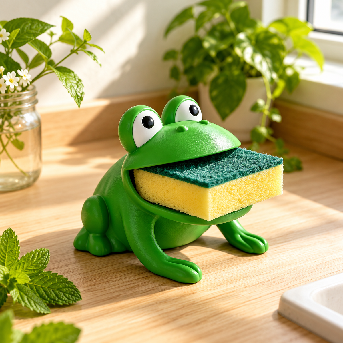 Portaesponjas con forma de rana 🐸